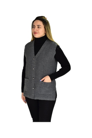 Kadın Cepli Triko Yelek Bgl-st03343 001