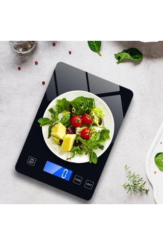 Dashanshop Siyah Mutfak Terazisi Evde Pişirme İçin 15kg 1g Hassas Dijital Meyve Sebze Tartısı -