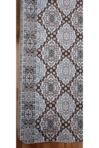 Osmanlı Desenli 6 m2 Halı Örtüsü, Savan, Çok amaçlı Pike, Pamuklu Açık Kahverengi
