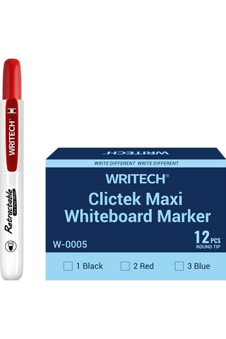 Wrıtech W-0005wb Basmalı Jumbo Tahta Kalemi Kırmızı - 12'li Kutu Siyah
