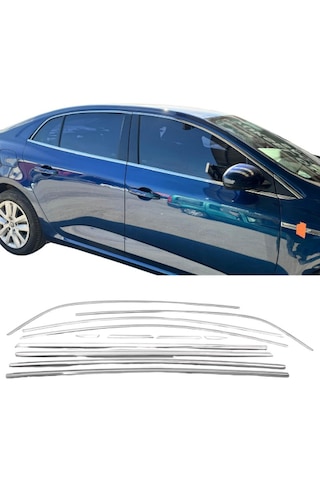 Megane 4 Sedan Cam Çerçeve Kromu Tam Tur Paslanmaz