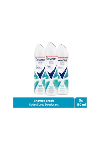 Rexona Shower Fresh 72 Saat Kadın Sprey Deodorant 3 x 150 ML
