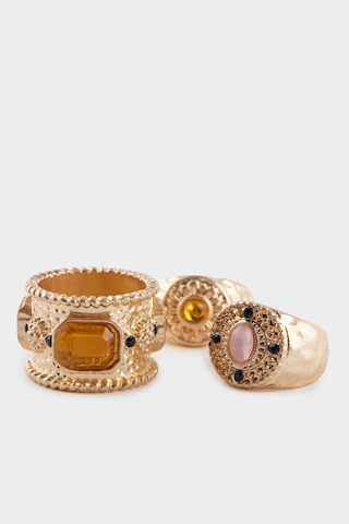 Defacto Kadın 3lü Taşlı Gold Yüzük F6831axnskr1 Çok Renkli