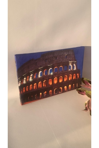 Colosseum Manzaralı Natürel Tasarım Ahşap Çerçeve Ev İşyeri Duvar