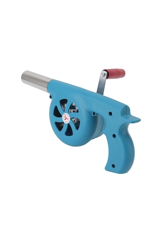 Shineyee Mavi El Çarklı Mangal Blowerı - Doğal Odun Ateşi Canlandıran, Yangın Gücü Artıran, Kamp Ve Pikniklerde Kullanılan Dış Mekan Isıtma Aracı Mavi