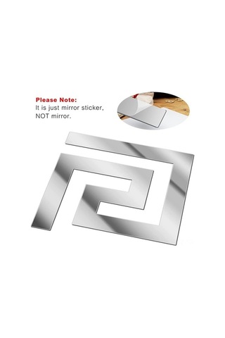 Opulentliving Akrikik Ayna Kenar Bandı Sticker - Gümüş/altın, Uv Baskılı, Mat Bitkili Dekorasyon Duvar Stickerleri