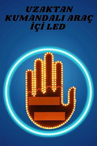 Pilli Led Işık Araç Camı İçin Uzaktan Kumandalı El Simgesi Çok Renkli