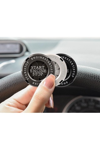 Seametal Çinko Alaşımı Araba Motoru Çalıştırma Durdurma Anahtarı Düğme Kapağı Gümüş