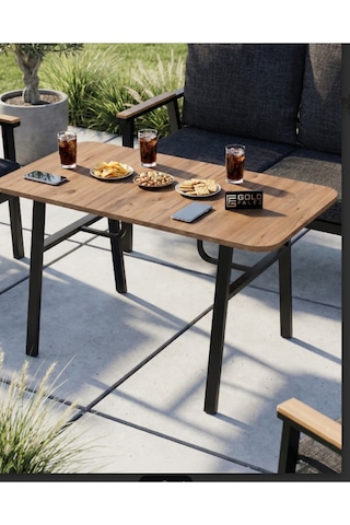Bahçe Masası Ahşap Balkon Teras Cafe Masa Modern Dış Mekan Masa 9832 Atlantik Çam Sadece Masa Kahverengi