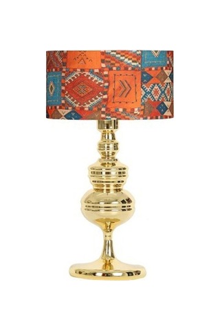 Vinner Munch Gold Kaplama Metal Abajur - Capadocia Desenli-54113 Renkli