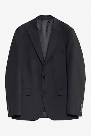 AC&Co / Altınyıldız Classics Erkek Sıyah Slim Fit Dar Kesim Kırlangıç Yaka Kapak Cepli Yelekli Takım Elbise Siyah