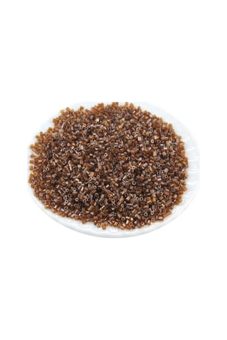 Kesme Boncuk Şeffaf Koyu Kahve 2x1,5 Mm 100 Gr 4000 Adet
