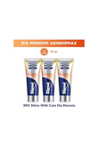 Signal White Now 3 İn 1 Shine With Care Diş Macunu 3 x 75 ML