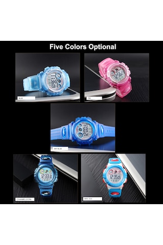 Leezsing Skmeı 1451 Çocuklar İçin Renkli Su Geçirmez Dijital Saat - Gece Görüşü, Alarm, Kronometre, Tarih Ve Gün Göstergeli Çok Renkli