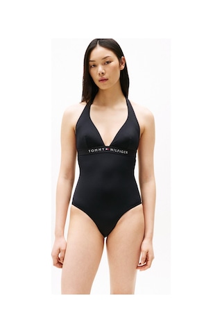 Tommy Hilfiger Tommy Hılfıger Halter One Pıece Ext Sızes Mayo-7032 Black
