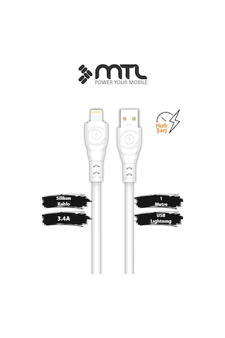3.4a Usb To Apple Uyumlu iPhone Lightning Extra Yumuşak Dayanıklı Data Ve Şarj Kablosu Mt2470