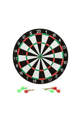 Çift Taraflı Dart Tahtası Ve 6 Adet Metal Uçlu Ok 40 CM Bullseye