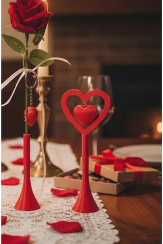 Romantik Masa Dekoru Sevgililer Günü - Yemek Masası Dekoru
