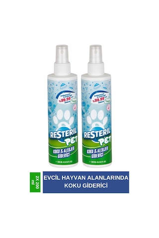 Resteril Kedi Oyuncakları Tırmalama Tahtası Köpek Ağızlığı Hijyen Spreyi 2 x 200 ML
