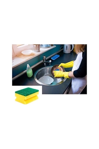 Oluklu Bulaşık Süngeri Ekonomik Paket 10 Adet Eskta Güçlü Kolay T