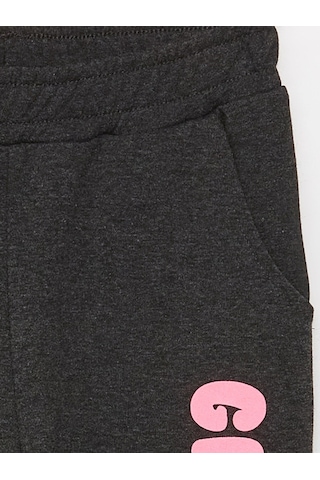 LC Waikiki Lcw Kids Antrasit Beli Lastikli Baskılı Kız Çocuk Jogger Eşofman Altı Anthracıte Melan
