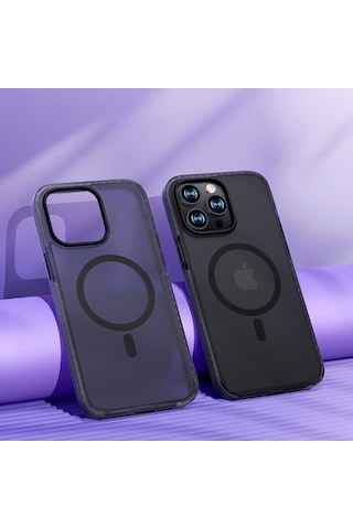 Benks Apple Uyumlu iPhone 14 Pro Max Kılıf Kenarları Silikon Airbagli Mat Arka Yüzey Benks Icesand Kapak BENKS-25423