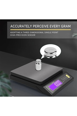 Dijital Terazi Şarj Edilebilir Elektrikli Terazi 10kg 0.1g Siyah