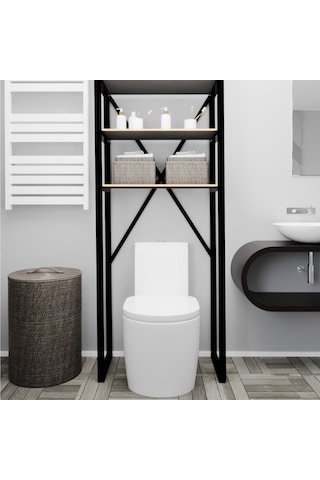 Klozet Üstü Düzenleyici Raf Banyo Düzenleyici Klozet Üstü Raf B Antrasit