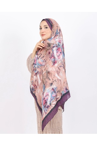 Luissa Bambu Kraş Şal Pastel Desen Mor