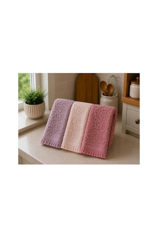 3'lü Jakarlı Püsküllü Mutfak Havlusu Seti 30x50 Cm %100 Pamuk - Softrosette Çok Renkli 3'lü Jakarlı Püsküllü Mutfak Havlusu Seti 30x50 Cm %100 Pamuk - Softrosette Çok Renkli