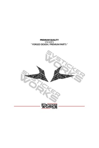 Cfmoto 450sr Forged Karbon Kaplama Ön Kafa Yanı Sticker Etiket Modeli