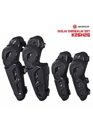 Scoyco K26-h26 Dizlik+dirseklik Set Siyah