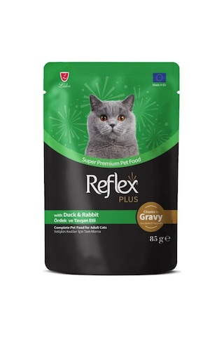 Reflex Plus Sos İçinde Parça Ördek Ve Tavşan Etli Yetişkin Kedi Konservesi 85gr - 11 Adet