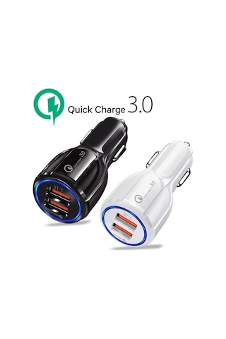 Samsung Apple Uyumlu iPhone Huawei Xioami Hızlı Araç Şarj Cihazı 2 Usb 6 Amper