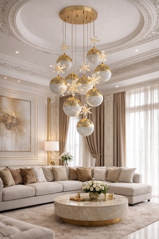 Lüks Gold 10 Lu Sarkıt Avize Salon & Oturma Odası Altın - Gold