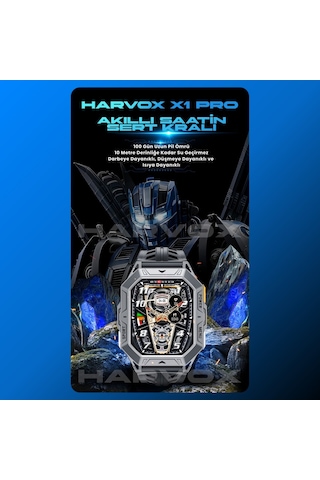 Harvox Watch X1 Pro Akıllı Saat İphone & Android Uyumlu, Sağlık & Spor Takip, Bluetooth Çağrı Gümüş