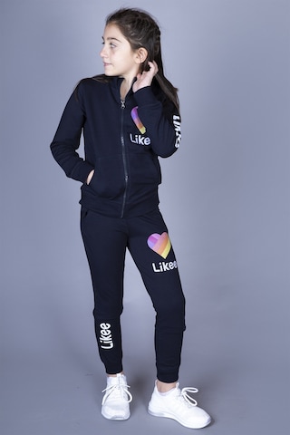 Toontoy Kız Çocuk Likee Baskılı Takım Lacivert