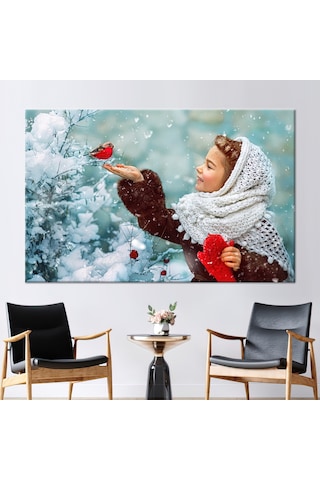 70x100cm 1 Parça Kanvas Tablo, Sevimli Kız