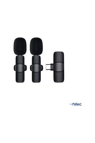 ScHitec K9 Type-C Çift Kablosuz Wireless HD Yaka Mikrofonu Siyah