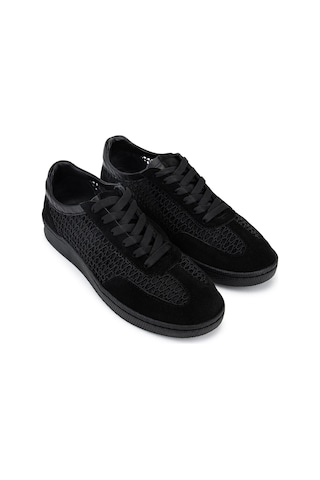 Tamer Tanca Kadın Hakiki Deri Siyah Sneakers & Spor Ayakkabı 1031 7164 Bn Ayk Y26 Syh Suet/syh Sım/syh