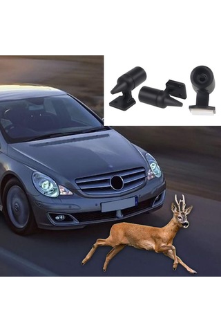 Neevoyu Plastik Otomobil Hayvan Kovucu 2 Adet - Ultrasonik Ve Led Işıkli Rüzgar Aktifli Geyik/yılan Uyarıcı, Gümüş