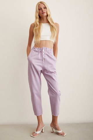 Never More Beli Lastikli Düğme Kapalı Boyfriend Jean Mor