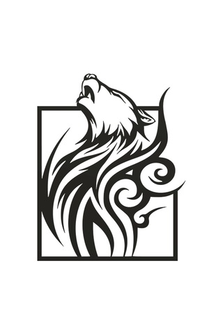 Tribal Kurt / Tribal Wolf 3d Duvar Dekoru - Şık Ve Minimalist Tasarım 19cm