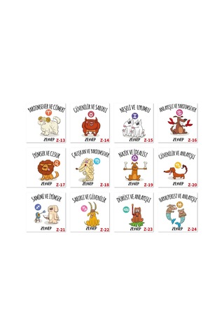 Kişiye Özel Burç Temalı Türk Kahve Fincanı, Doğum Günü Hediyesi Z1 Serisi Beyaz