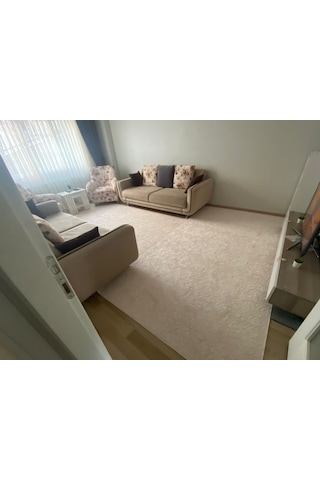 Regnum Halı Emboss 506 Krem Vizon Kaymaz Jel Taban Kesme Yolluk