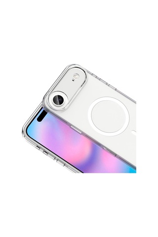 Techaks Apple Uyumlu iPhone 17 Air Kılıf M-safe Şarj Özellikli Kamera Korumalı Tchs Kripto Kapak - Şeffaf Şeffaf