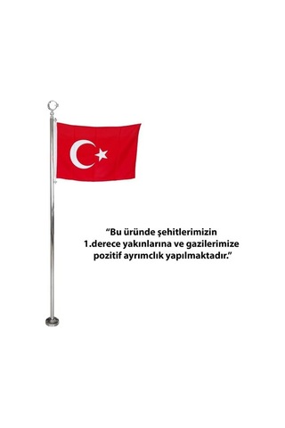 Şehit Bayrak Direği Ayyıldız Dahil 115 Cm Boy Standart