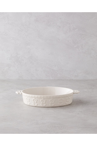 English Home Soft Bloom Stoneware Fırın Kabı 28 Cm Krem Krem