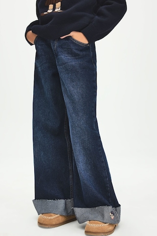 Defacto 90s Wide Leg Katlama Paçalı Jean Pantolon Kız Çocuk I3363a826wnnm34 Mavi-nm34