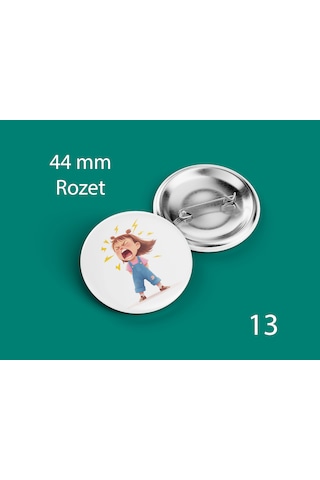 44 Mm Buton Rozet İğneli Çanta Kıyafet Rozeti Sinirli Kız Çok Renkli
